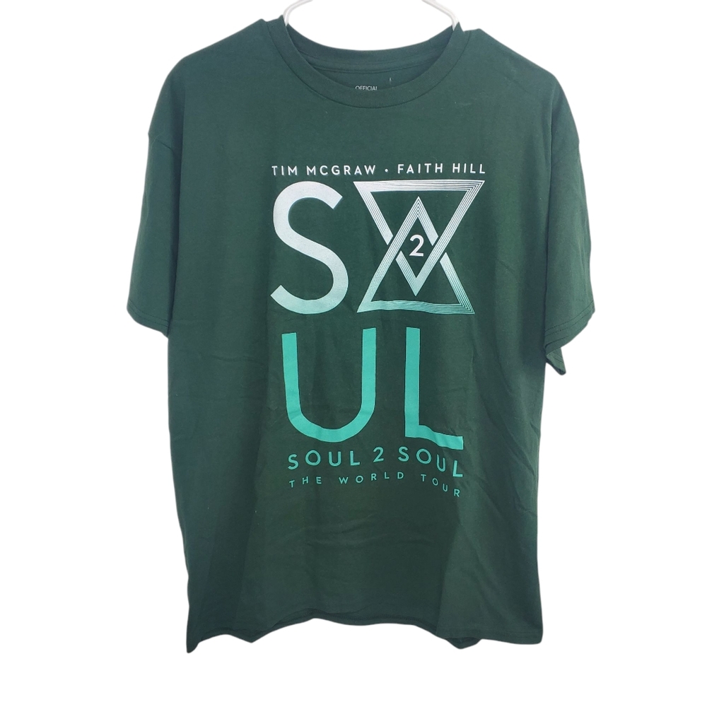 Tim McGraw & Faith Hill Green Soul 2 Soul Tour T-Shirt size Large